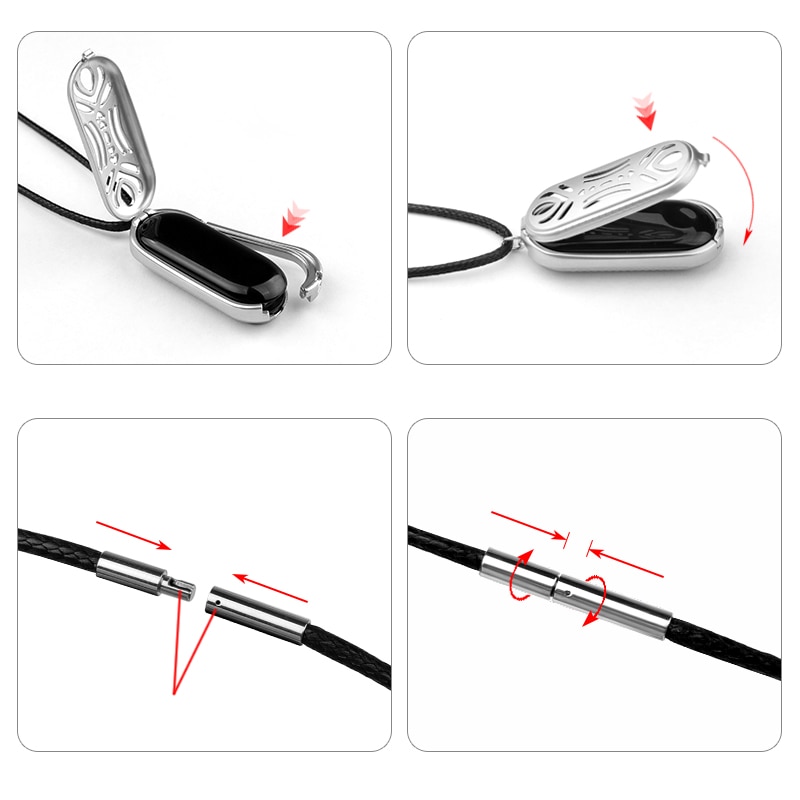 Xiaomi band 3 protective case stainless steel metal pendant for mi band 3 necklace DIY Cases