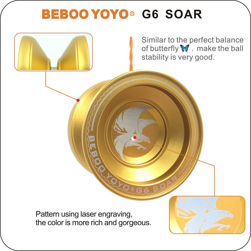 Bebooyoyo Metalen Yoyo Professionele Yoyo Set Yo Yo + Handschoen G6 Jojo Metalen Yoyo Klassieke Speelgoed Aanwezig