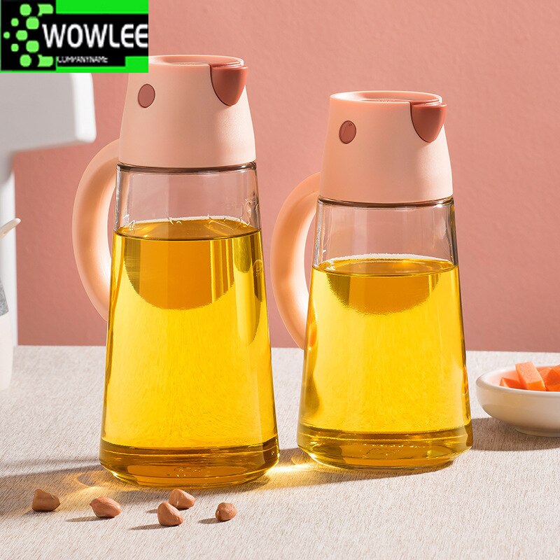 Distributeur automatique de bouteilles d&#39;huile à couvercle ouvert, Sauce créative, verre de cuisson, bouteille de rangement étanche, salade, outil de cuisine, accessoire
