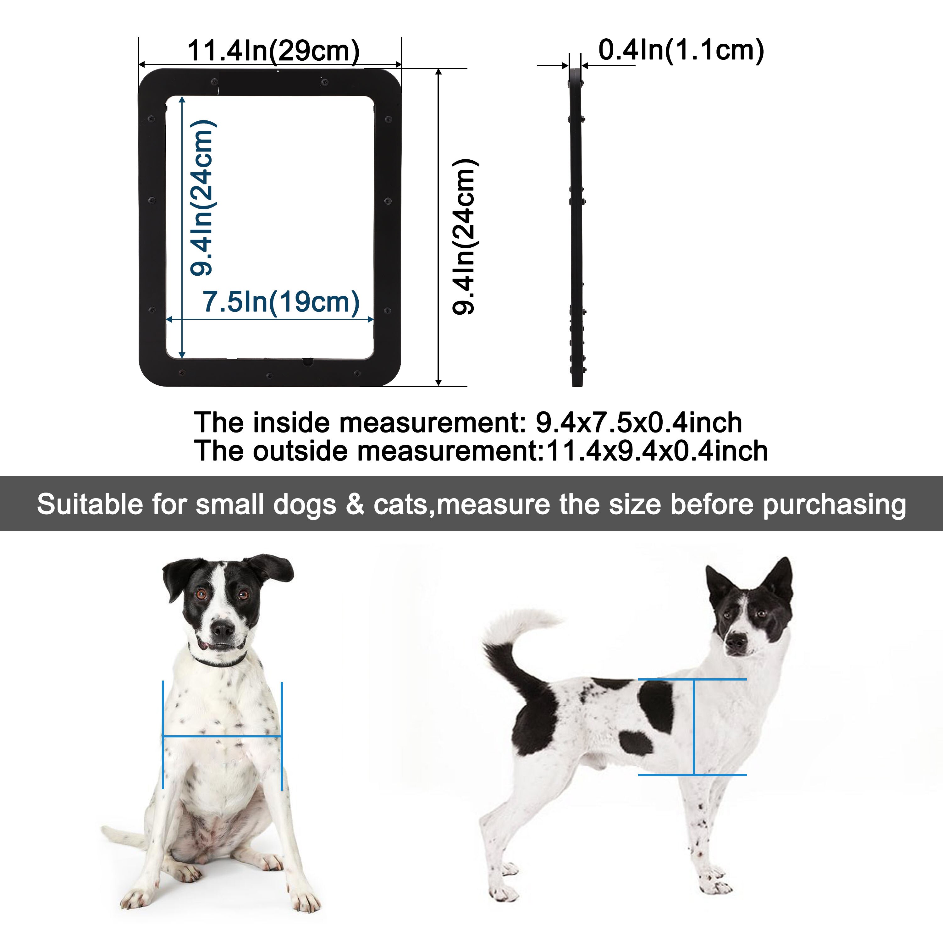 Pet Screen Door Sliding Safety Dogs Cats Door with Magnetic Flap Auto for Exterior Doors Lockable Pet Gate