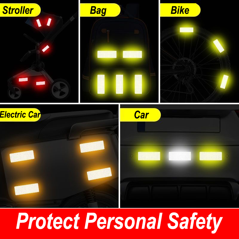 Safety Reflector Sticker Colorful Night Reflective Strips for Reflective Stickers for Helmet Bike Reflectors