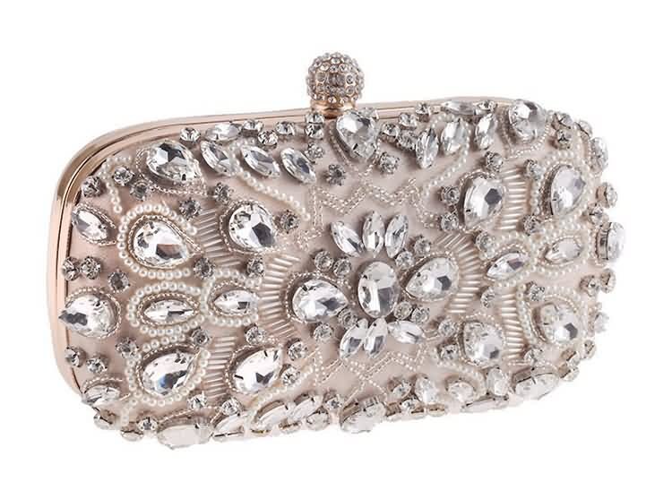 Luxy Moon Women Clutch Bag Wedding Clutch Party Purse and Handbag Pearl Clutch Luxury Handbags Women Bags Wallet bolsa: Design A Apricot