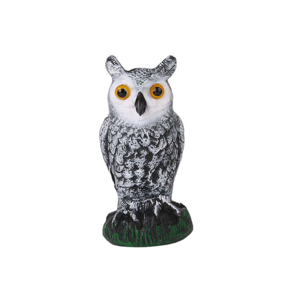 Outdoor Small Size Garden Statues Simulated Owl Weatherproof Dummy Owl with Long Ears Garden Bird Scarecrow
