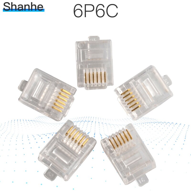 20pcs Durable 6 Pin RJ11 RJ-11 6P6C Modular Plug Telephone Phone Connector and NC Crystal Head