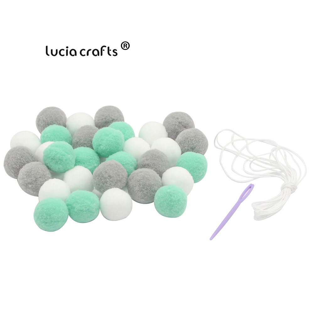 Lucia crafts Approx 30 pcs/lot Wool Felt Balls Nordic Style DIY Kids Room Decoration Hanging on Wall Pom Poms Props J1006: Color 7
