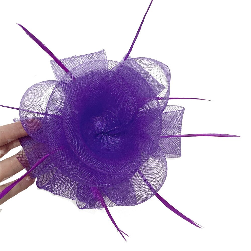 mariée coiffe de mariage accessoires dames femmes fête Vintage Fascinators coiffure épingle à cheveux lumière violet accessoire de cheveux: VIOLET
