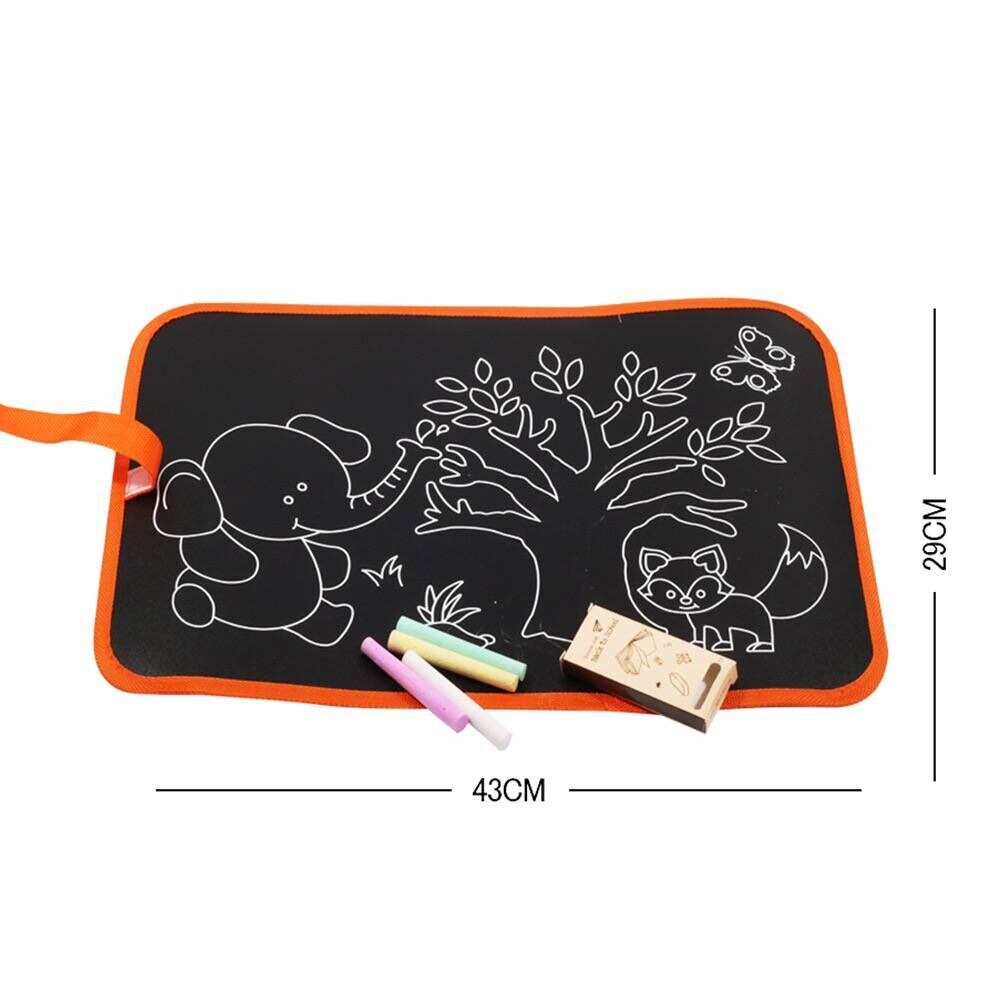 Portable Soft Chalk Board Drawing Book Animal Marine Life Coloring Book DIY Blackboard Painting Drawing Board with Chalk