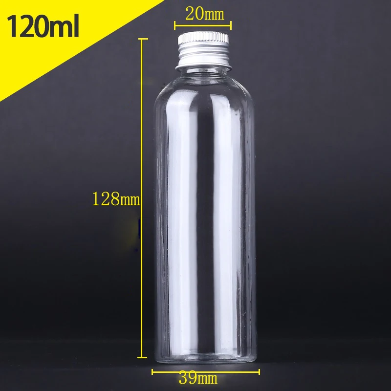 50Pcs 5/10/20/30/50/60/80/100/120ML Portable PET Plastic Bottles W/ Aluminum Screw Cap Travel Cosmetic Container Lotion Creams: MULTI / 5ml