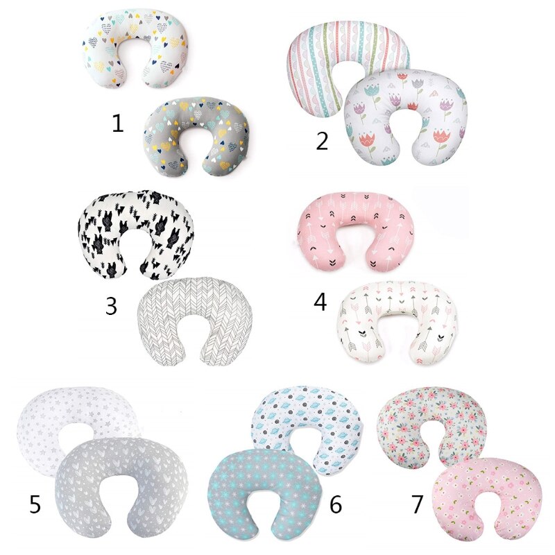 Two pillowcases Newborn Breastfeeding Pillows Maternity Pregnancy Baby Nursing Cushions are soft and comfortable.