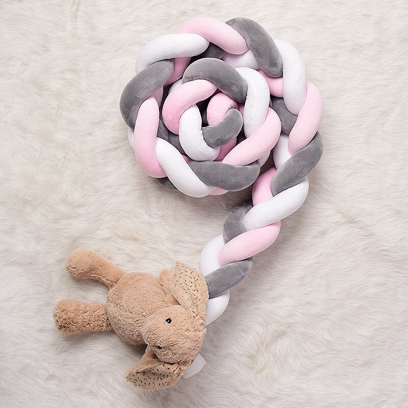 3M Länge Baby Bett Stoßstange Knoten Bett Bettwäsche für Neugeborene Baby Nestchen Knoten Geflecht Krippe Schutz Zimmer Dekor: 4