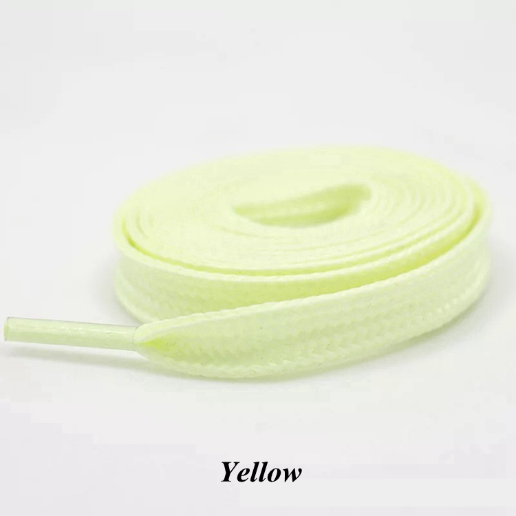 Lichtgevende Schoenveters Platte Veters Sneakers Veters Glow In The Dark Nachtkleur Fluorescerende Schoenveter 80/100/120/140 Cm Shoestrings: YELLOW / 80cm