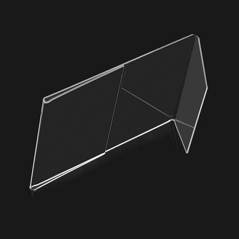 Transparent Clear Acrylic Price Tag Sign Price Tag Label Display Rack Paper Card Holders Stands