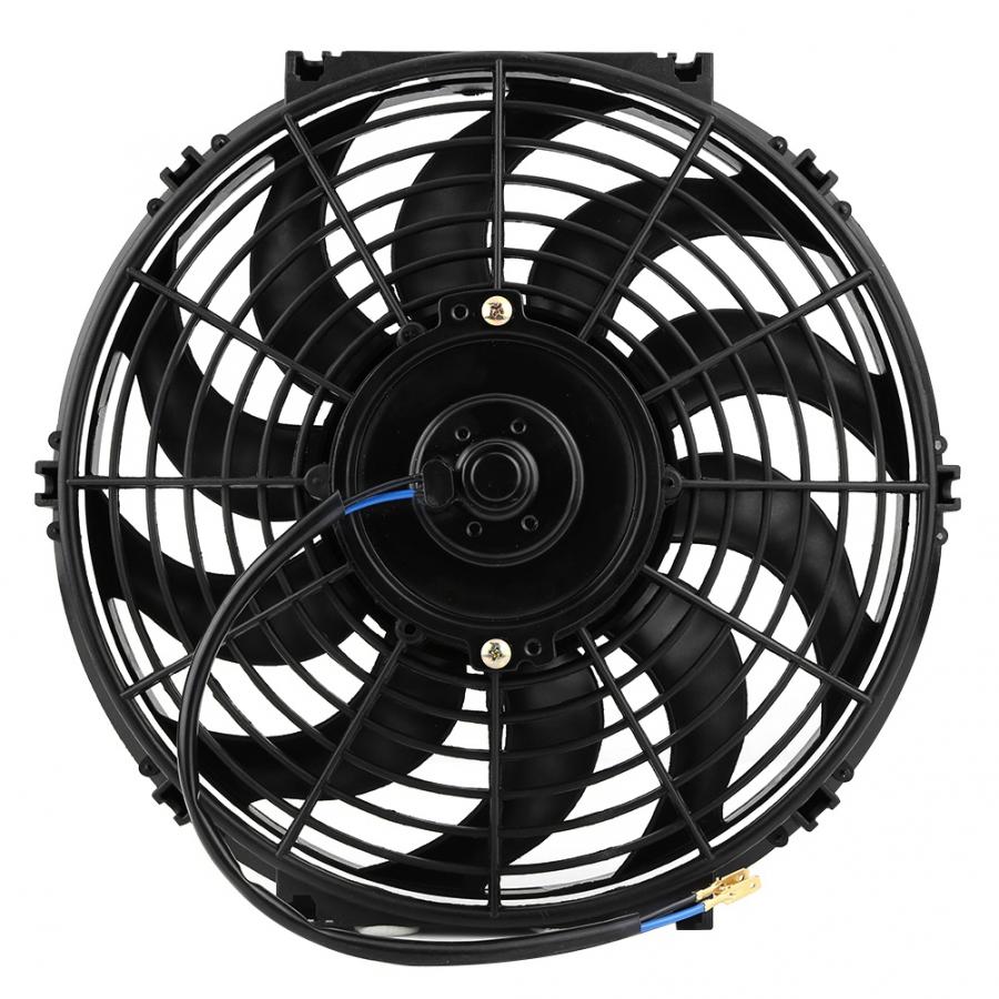 12 inch Universal Car Slim Push Pull Electric Engine Cooling Fan 12V with Mounting Kit Automobiles motor ventilador
