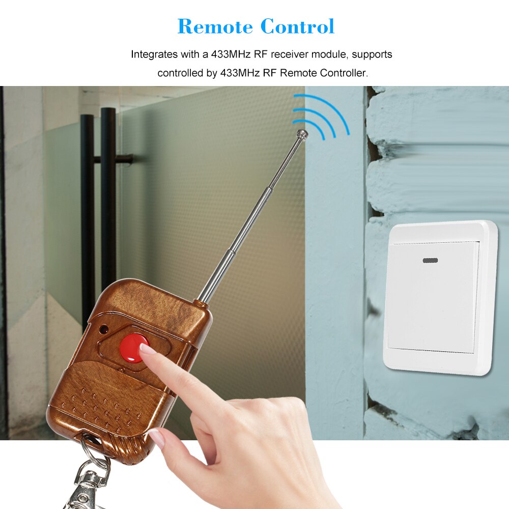 WiFi Door Exit Button 433MHz Wireless Release Push Switch Alarm Trigger Switch APP Control for Voice Control Security Protection
