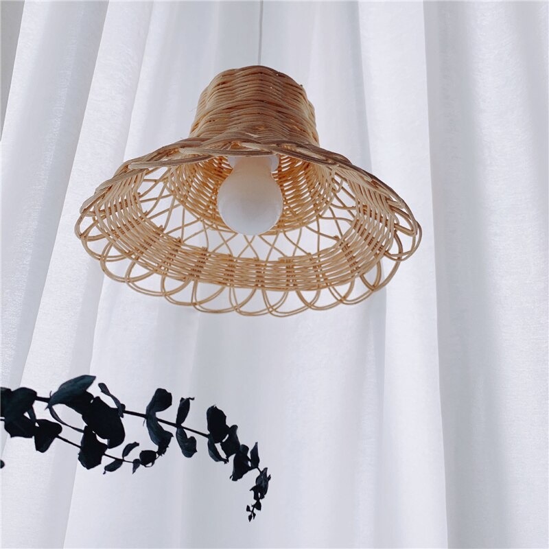 Nordic Rattan Lampshade Handmade Photography Accessories Kids Room Nursery Dorm Ornament Ceiling Light Cover Home Hanging Decor