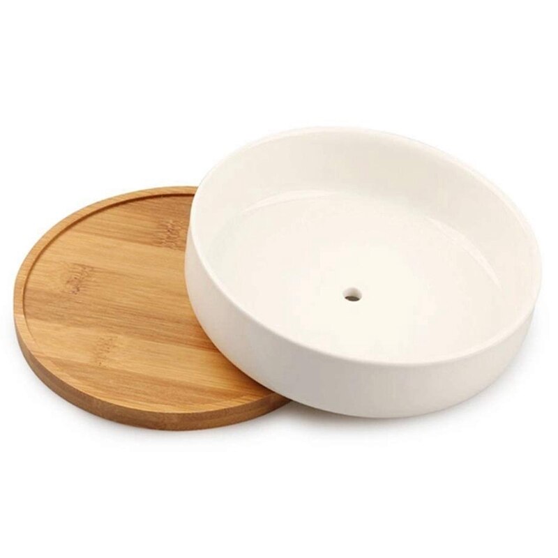 6.1 Inch Round Bamboo Plants Round Plant Saucer Plant Pot Tray for Indoor and Outdoor Plants