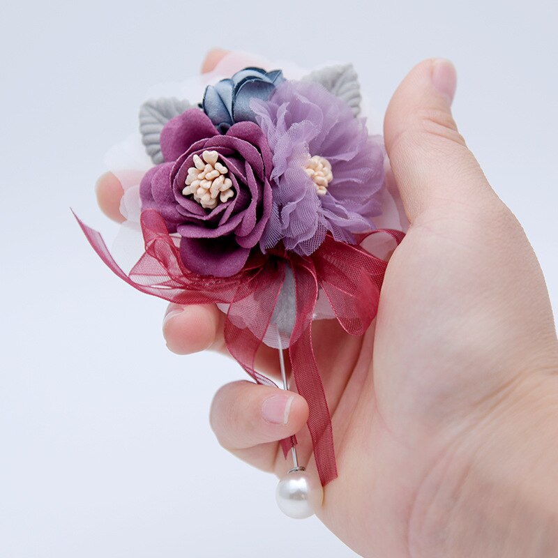 8 PCS Boutonnieres for Men Wedding Wrist Flower Corsage