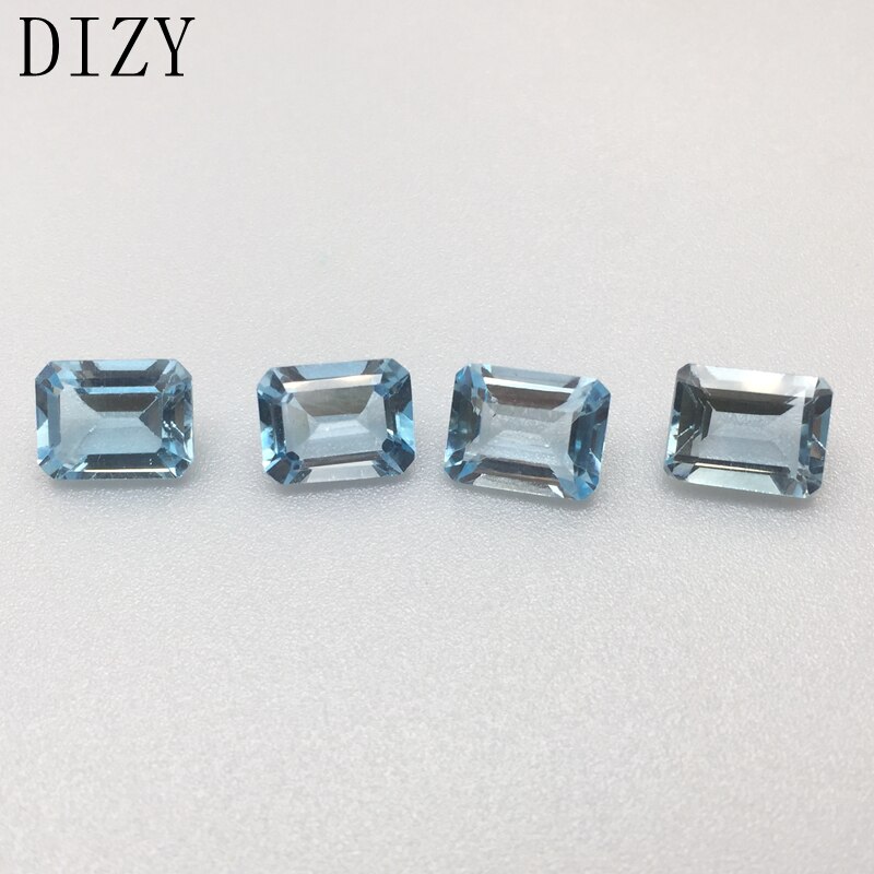 Dizy cielo Naturale Topazio Azzurro Allentato Della Pietra Preziosa Ottagono Sfaccettato taglio 7*9 Millimetri circa 2.85Cts per Argento E Oro gioielli Fai da Te Montaggio