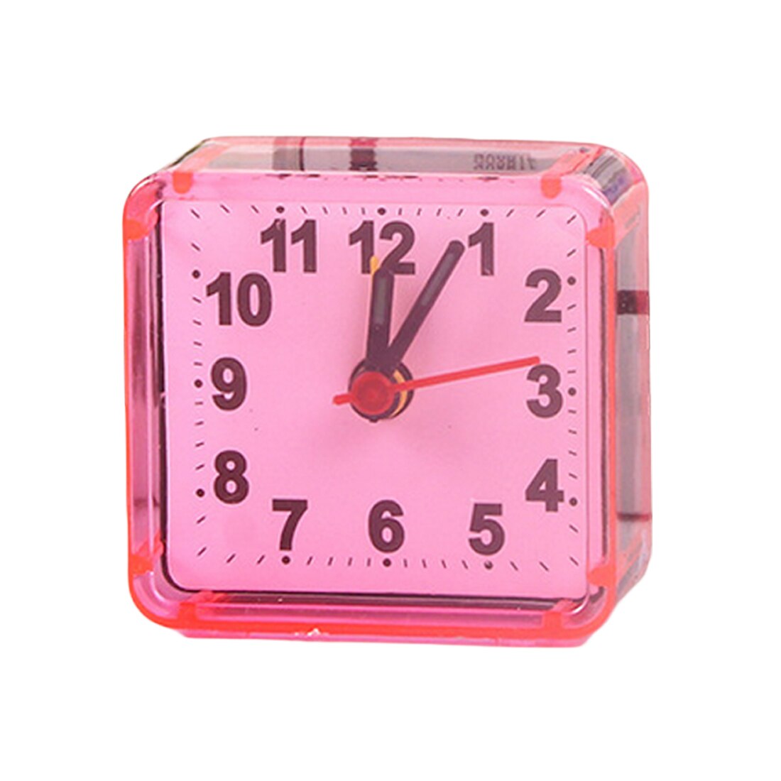 Portable Alarm Clock Square Small Bed Compact Travel Beep Alarm Clock Cute Cute Student Small Clock: Pink