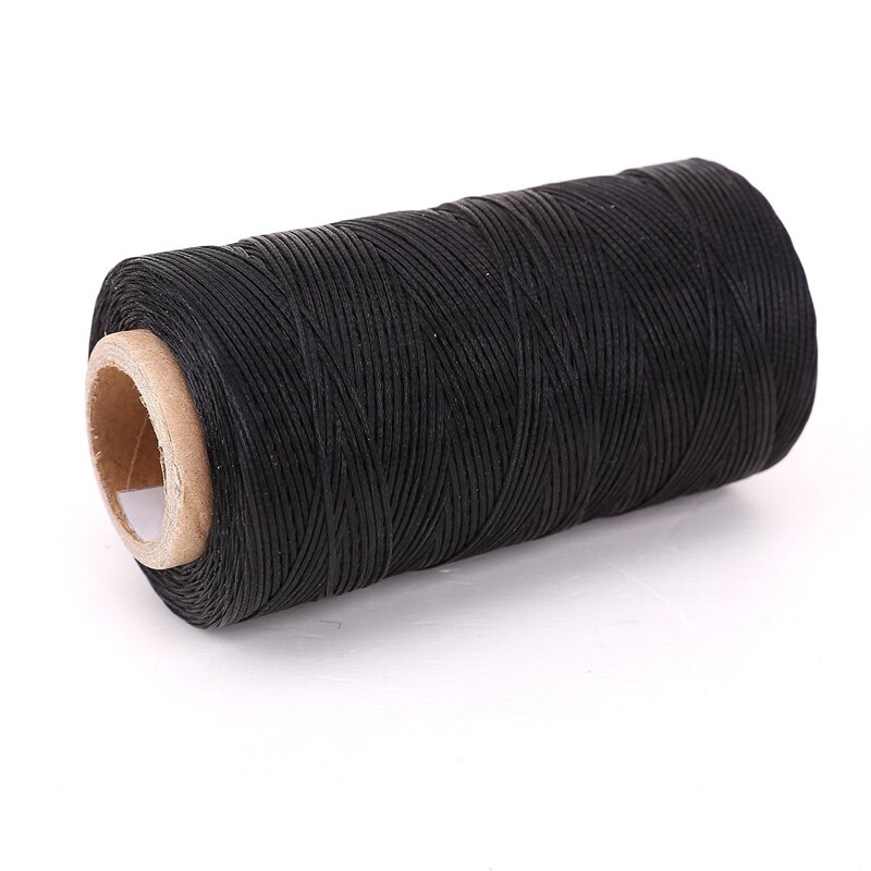 Płaska wosk skrętka druciana 260M skóra skórzana DIY DIY czarny
