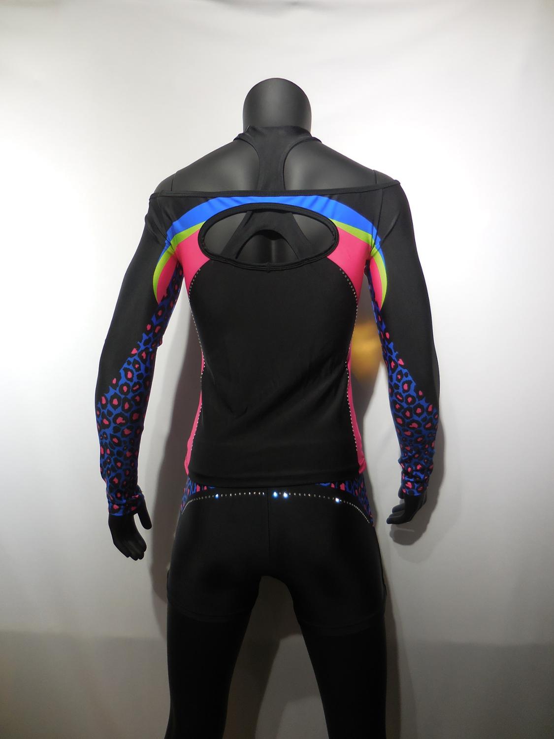 Black Color Cheap Price Full Length Rhinestone Cheerleading Uniform Set