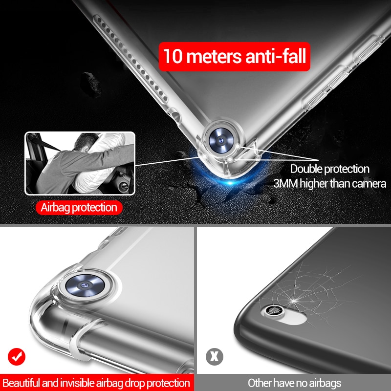 Shockproof Silicone Case for Huawei MediaPad MatePad T3 T5 T8S M3 M5 M6 Lite 8.0 8.4 10.1.8 Transparent Rubber Flexible Bumper