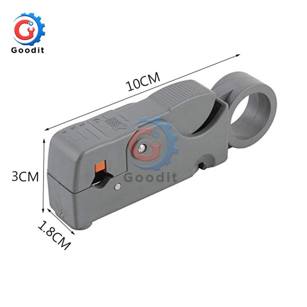 1Pc Coaxial Cable Stripper Multi Tool Cable Stripper Adjustable Double Blades RG6/59 Wire Stripper Automatic Cable Cutter Pliers