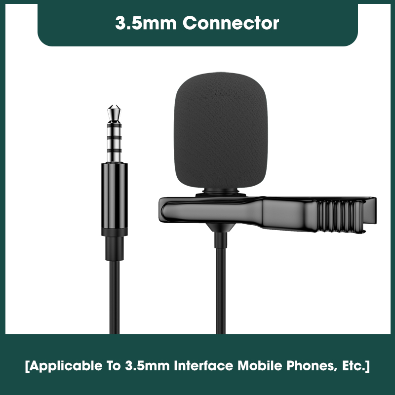 3.5mm Mini Microphone With Monitor Earphones For Tiktok Lavalier Lapel Clip Portable Mic Hands Free Audio Mic: 3.5mm Standard