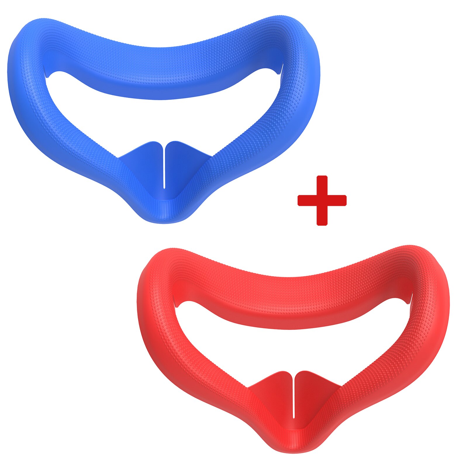 2 Stuks Siliconen Gezicht Cover Voor Oculus Quest 2 Oogmasker Bescherming Pad Vervanging Anti-Zweet Vr Accessoires Anti-Lekkage Licht: Blue Red