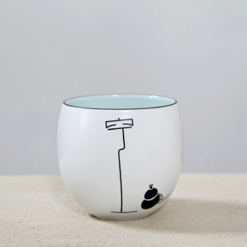 Tazas de té Zen de cerámica hecho a mano, juego de té Vintage, taza de té de porcelana blanca, taza de té maestro