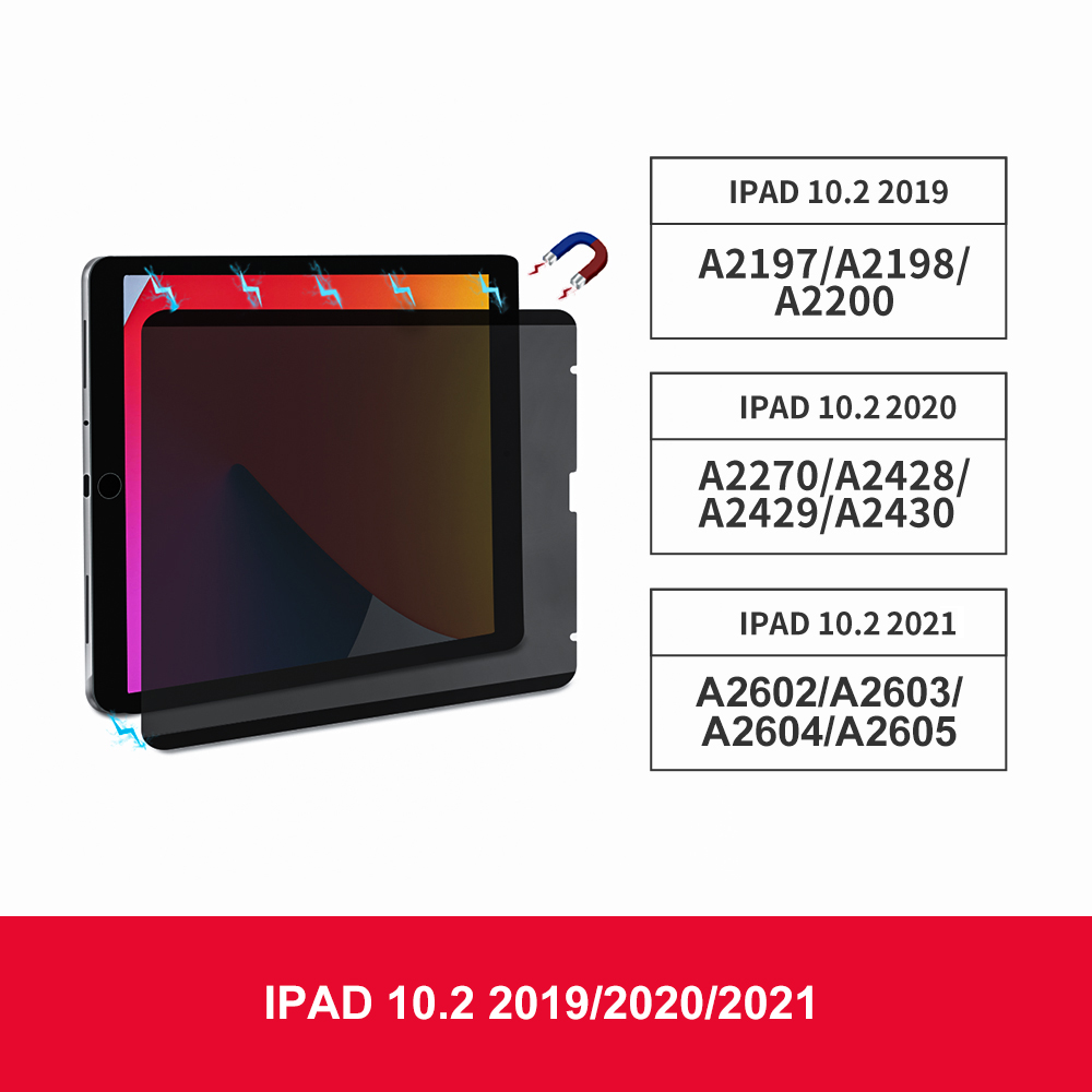 Pellicola salvaschermo magnetica per iPad mini 6 iPad pro 12 9 11 aria 4 10.2 7th 8th anti-spiare anti-sbirciare pellicola rimovibile: 10.2 7th 8th 9th