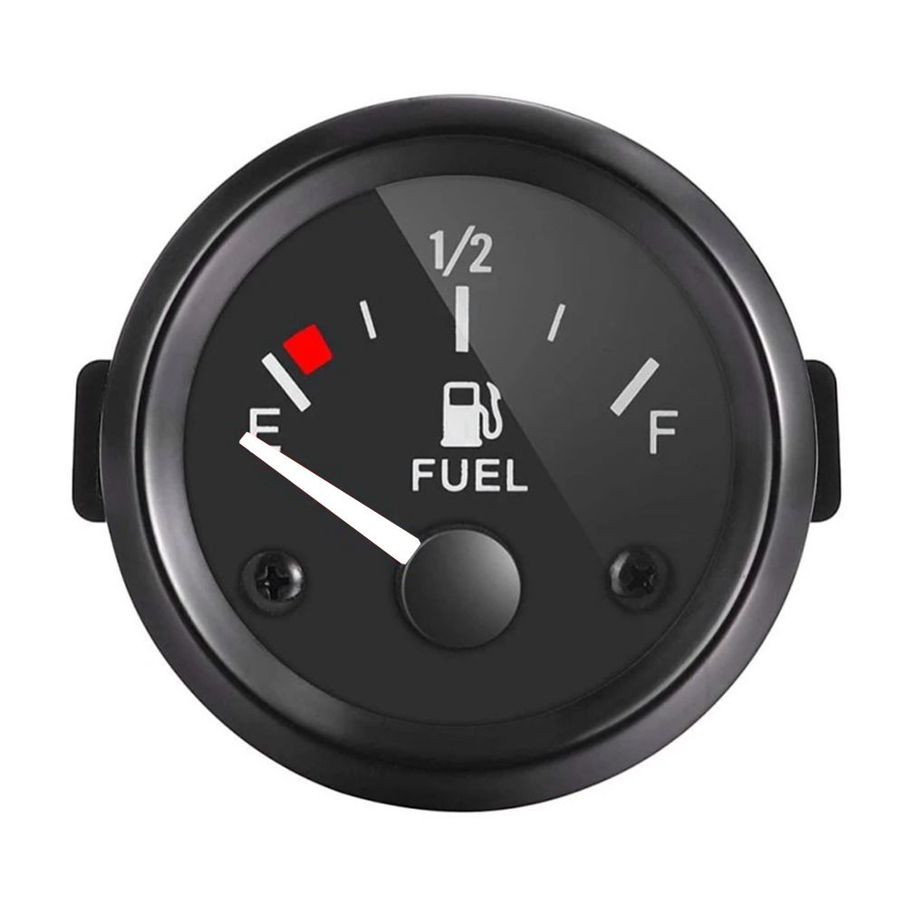 Impermeabile 2 "52mm Indicatore di livello carburante Cerchio nero Luce LED bianca Misuratore per auto Puntatore 12V Indicatori automobilistici Accessori