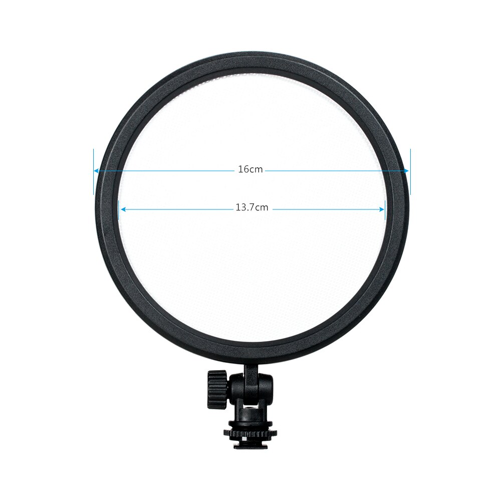 Andoer LED Edge Light CRI93 6 Inch Round Ultrathin Daylight 3200K-5600K Bi-color Dimmable Photo Video Light Panel