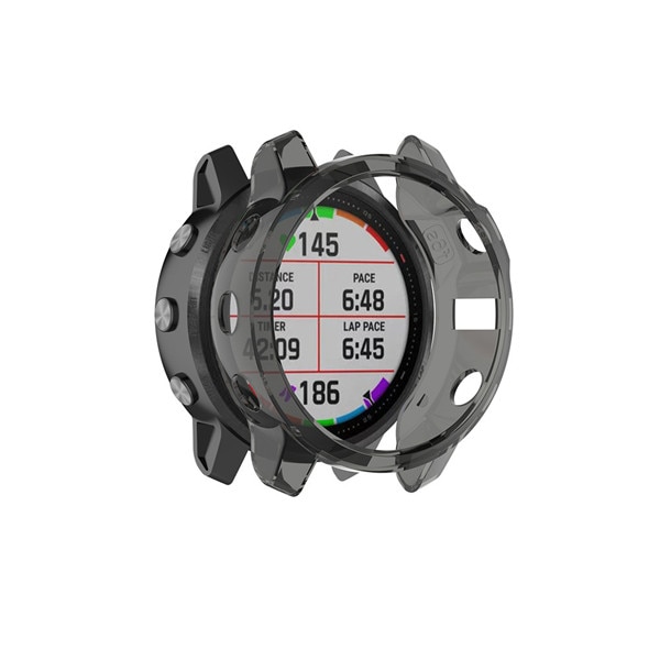 Protection Cases For Garmin Fenix 6 Fenix 6S 6X Soft Crystal Clear TPU Protector Case Cover Frame Smart watch accessories Shell: Black / For Garmin Fenix 6S
