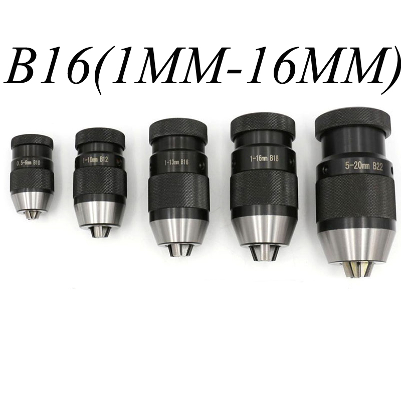 B18 1-16mm selvspændende nøglefri borepatron &  mt2-b16 dorn til drejebænk  mk2 passer til næsten alle boringer og drejebænke: B16(1mm-16mm)