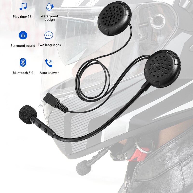 400 Uur Standby-tijd Bluetooth 5.0 Moto Helm Headset Draadloze Handsfree Stereo Oortelefoon Motorhelm Hoofdtelefoon