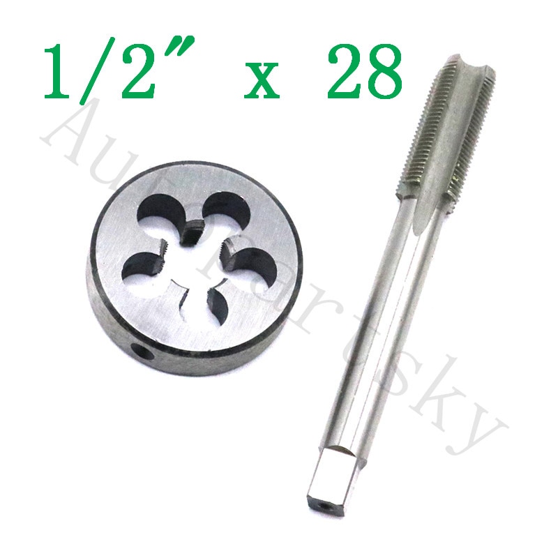 1/2"-28 (1/2" x 28) or 5/8"-24 (5/8x24) UNF HSS Threading Thread Tap and Die Set with