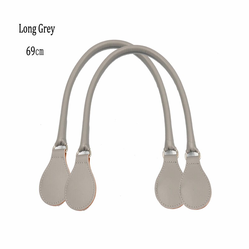 Longo falso couro alças redondas alça de cinto d fivela gotas para clássico mini obag cesta balde chique o bolsa acessórios: Long Grey