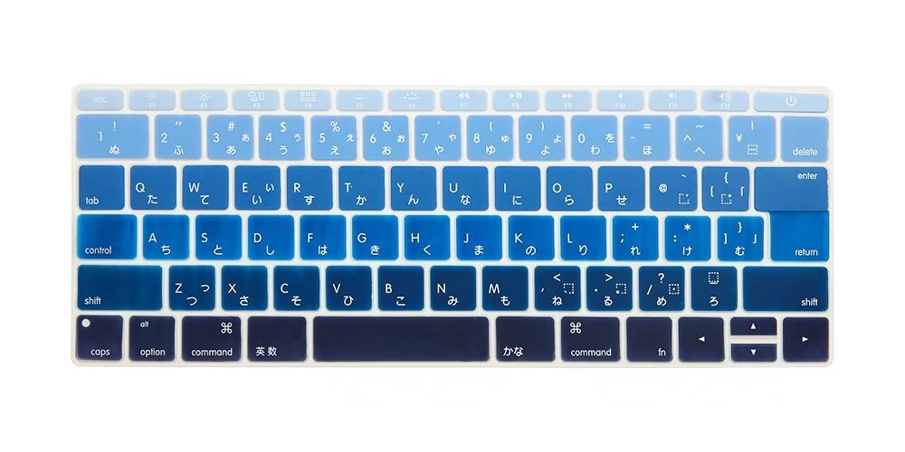 Japanese Silicone Keyboard Cover Skin For Macbook Pro 13" A1708 Version,No Touch Bar) For Mac 12" A1534 Japan Version: Gradient blue
