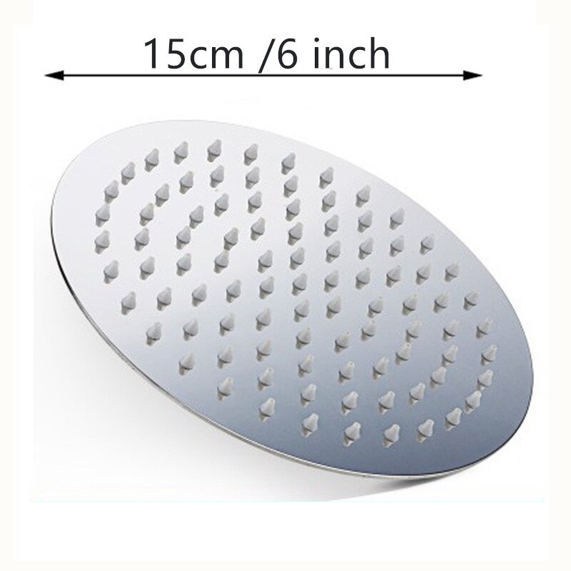 12/10/8/6/4 tommer regnbruser i rustfrit stål ultratynde brusehoveder kromfinish rund og firkantet regnbruser: 15cm 6 tommer runde