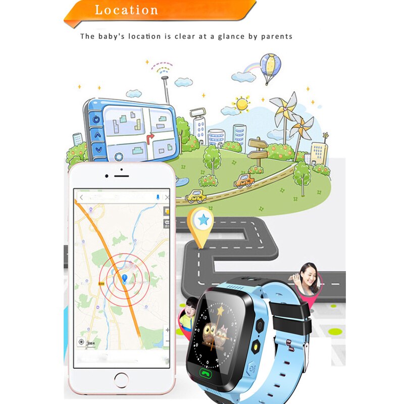 Q02 enfants montre intelligente caméra éclairage enfants regarder écran tactile SOS appel LBS suivi localisateur enfants bébé montre intelligente