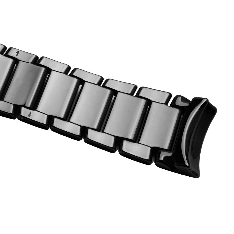 22mm 24mm Ceramic watchband black wristband glossy and matting bracelet for AR1451 1452 men's watch accessories