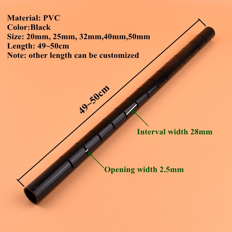 1pc OD 20~32mm Aquarium Fish Tank PVC Rain Pipe Filter Accessories Drip Water Drain Tube Deluge Downcomer Cess-Pipe: Outer dia 32mm / 1pc black