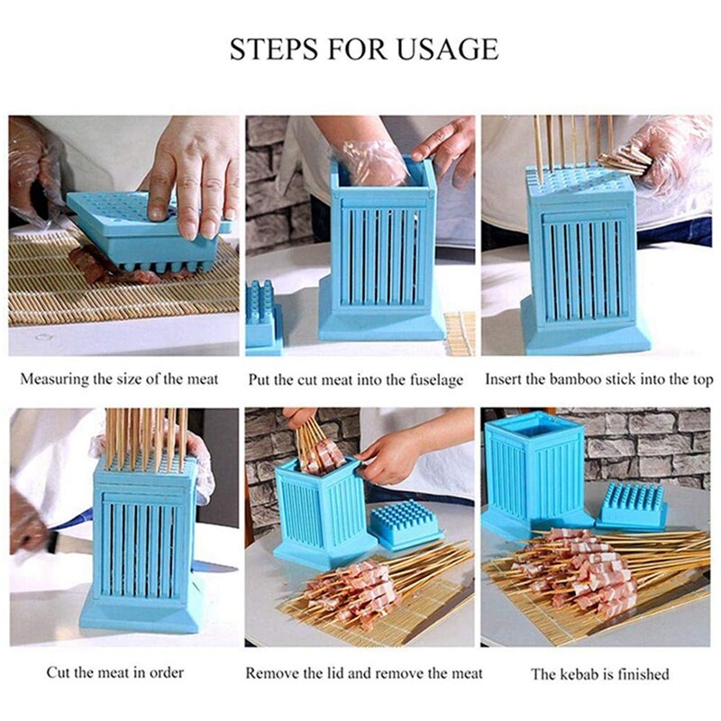 Meat Skewer Maker Wear Meat String Machine Holes BBQ Meat Skewer Tools Tofu Skewer Machine Grill Barbecue Kitchen