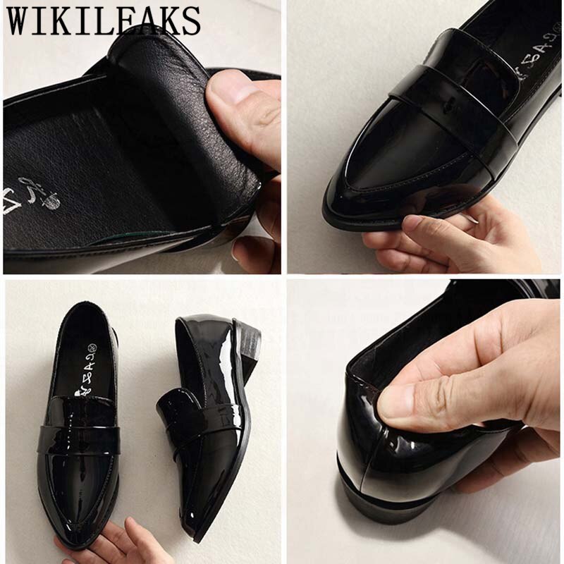 Loafers puntige neus platte zwarte schoenen voor dames leren schoenen dames luxe schoenen dames ontwerpers mokka sleehak damesschoenen