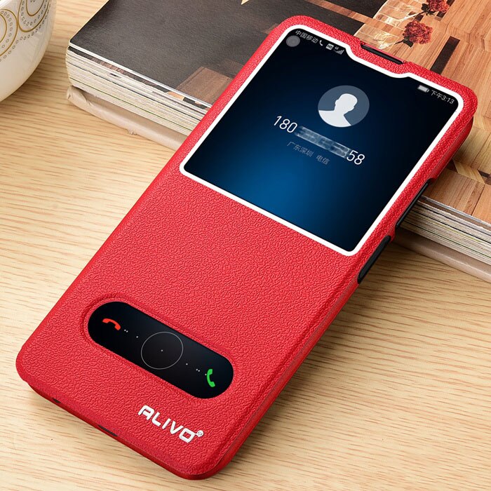 Voor Huawei Nova 5T Case Luxe View Window Flip Stand PU Leather Cover Voor Huawei Nova 5T telefoon tassen Gevallen Coque Nova5t: red