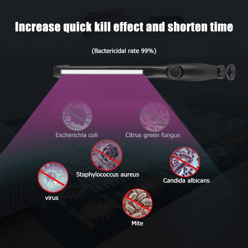 USB Portable UV Disinfection Light Wand Ultraviolet Sterilizer Stick 40LED UVC Germicidal Lamp Handheld Sterilizer Light