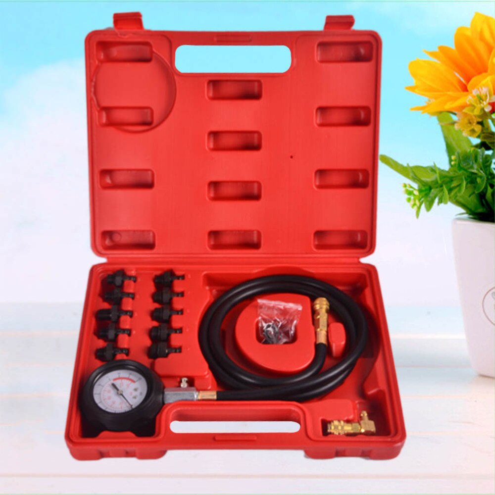 Engine Oil Pressure Diagnostic Tester Tool Set with Case Easy to Read Gauge Scale