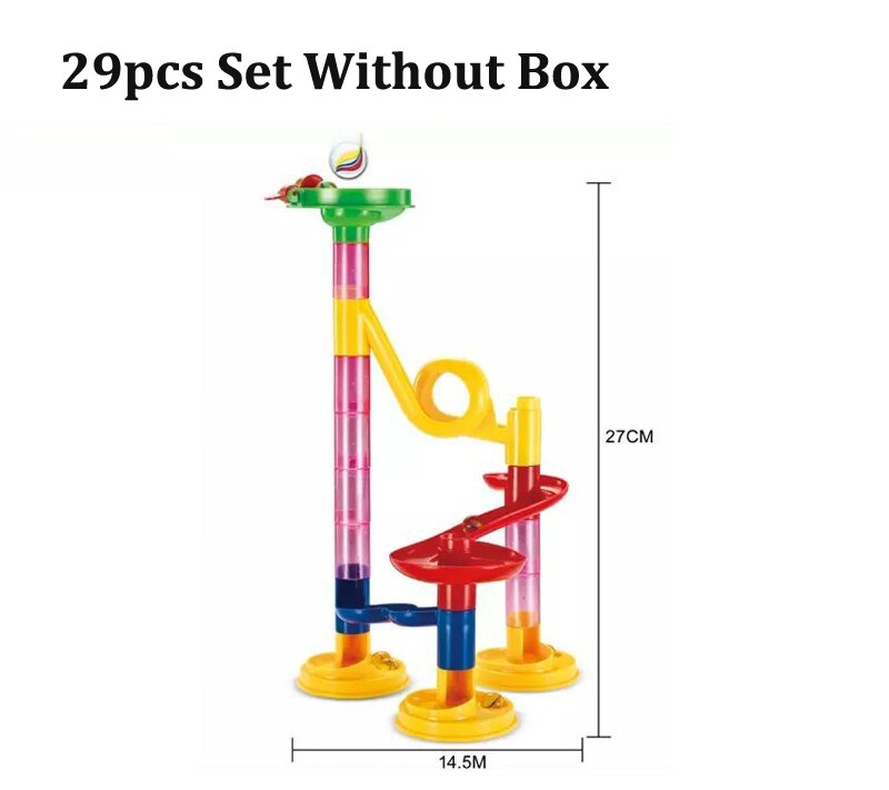 Marble Run Race Track Building Blocks Kids 3D Maze Ball Roll Toy DIY Coaster Set 80/105/109/133pc Christmas: 29pcs no box