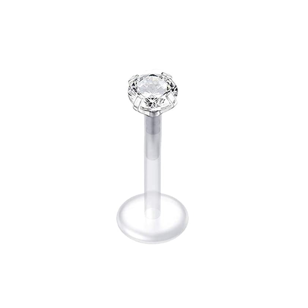 Pendientes de tuerca sin rosca para cartílago Tragus, Piercing de oreja, lóbulo, labio, Labret, 16G: Blanco / Color amarillo claro